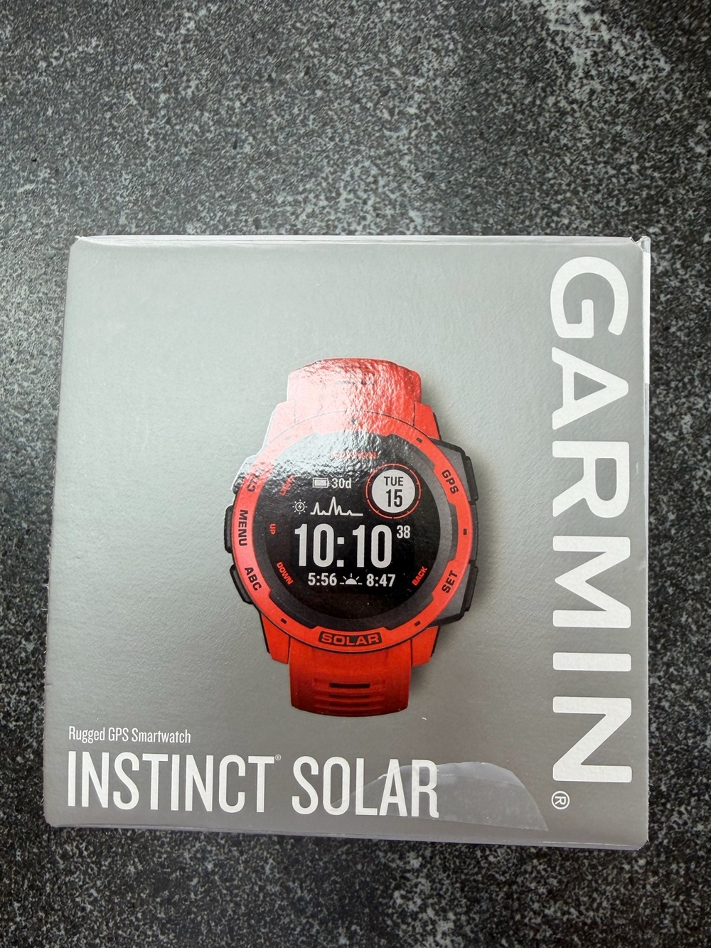 Garmin Instinct Solar GPS Watch & extra band (both red)